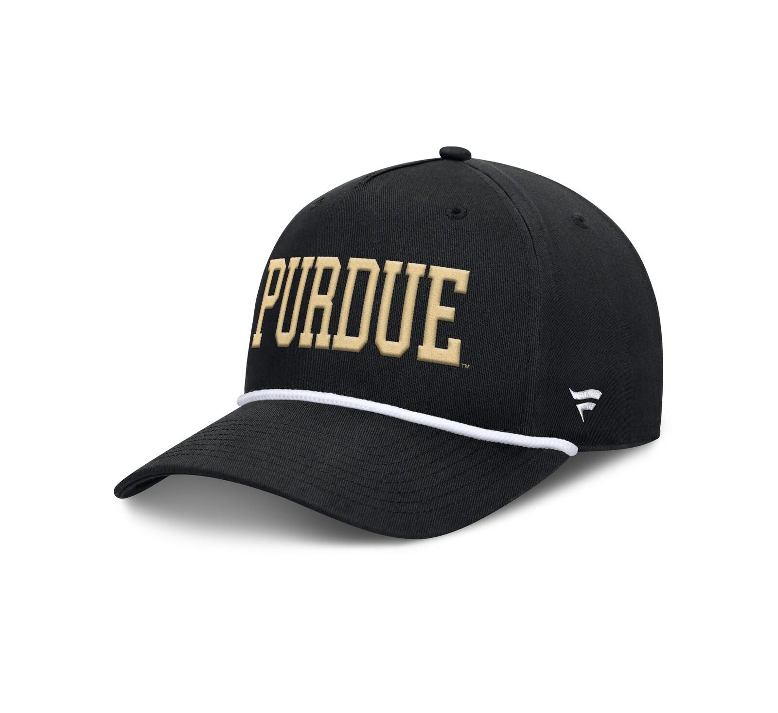 Мужская кепка Fanatics Black Purdue Boilermakers Foul Ball Rope Adjustable