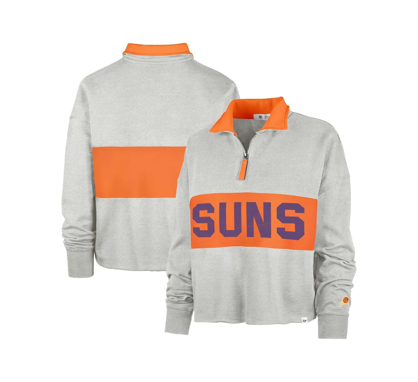 '47 Brand Women's Heather Gray Phoenix Suns Breakthrough Remi Quarter-Zip Jacket
