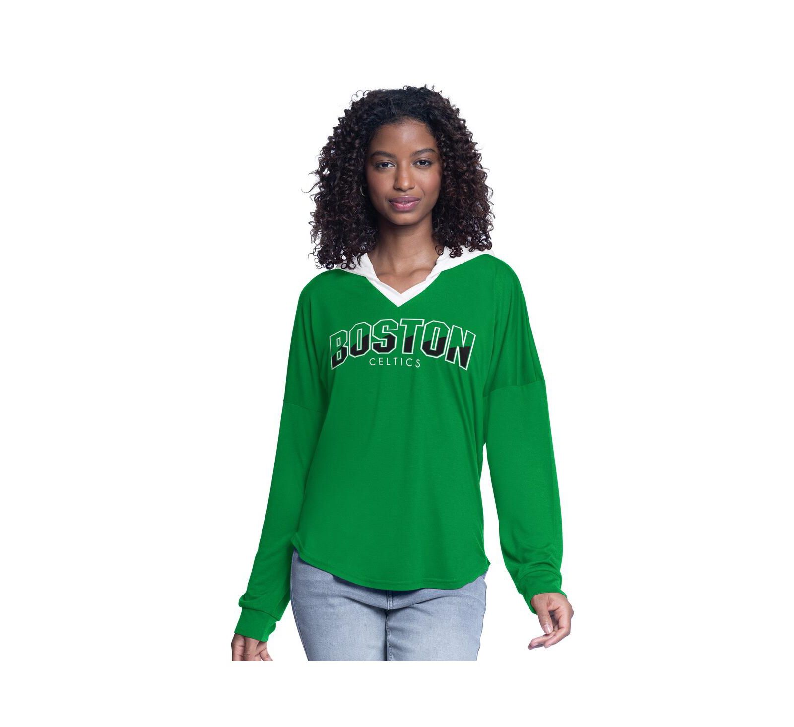 Женский удлиненный худи G-III 4Her by Carl Banks Kelly Green Boston Celtics, оверсайз