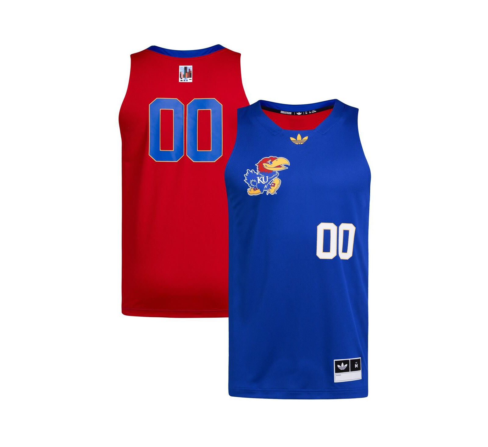 Мужская джерси Adidas 00 Royal/Red Kansas Jayhawks Black History Month Basketball