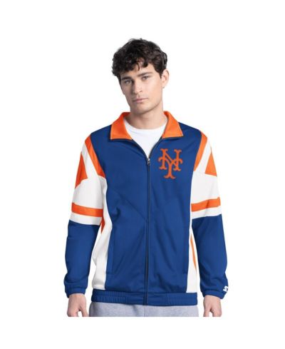 Мужская спортивная куртка Starter Royal/Orange New York Mets Contender Tricot Full-Zip