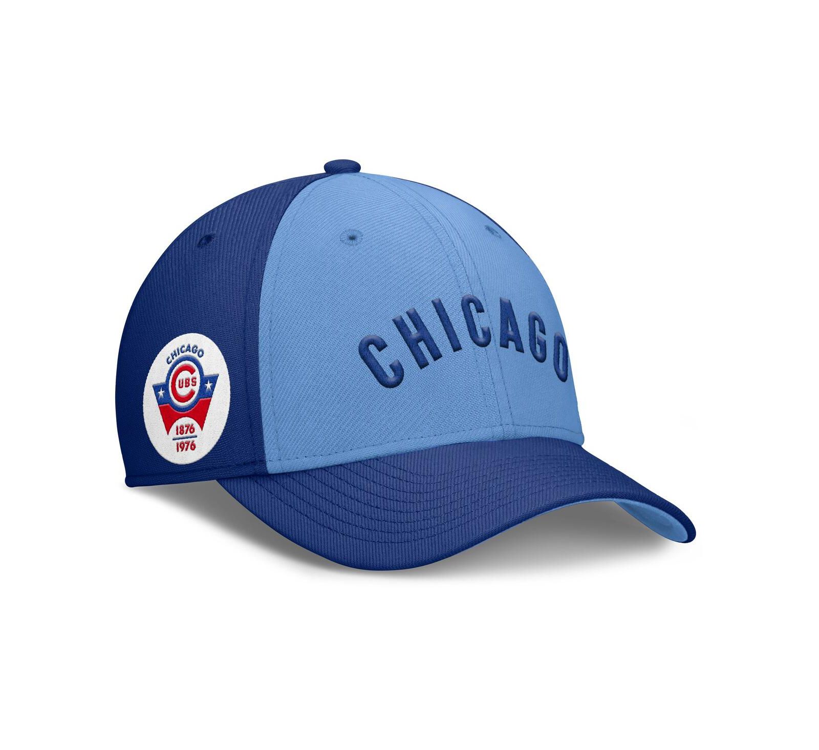 Мужская кепка Nike Royal/Light Blue Chicago Cubs Rise Swoosh Performance Flex Hat