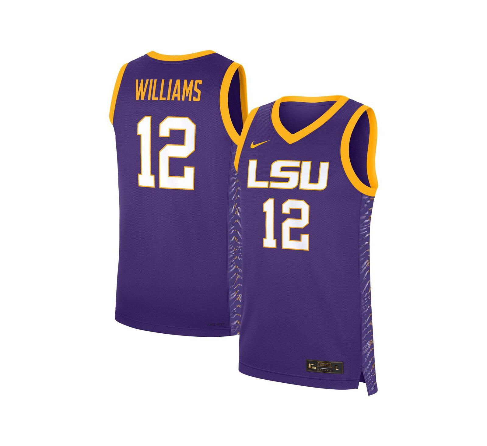 Nike Мужская и Женская джерси Mikaylah Williams Purple LSU Tigers Replica Basketball