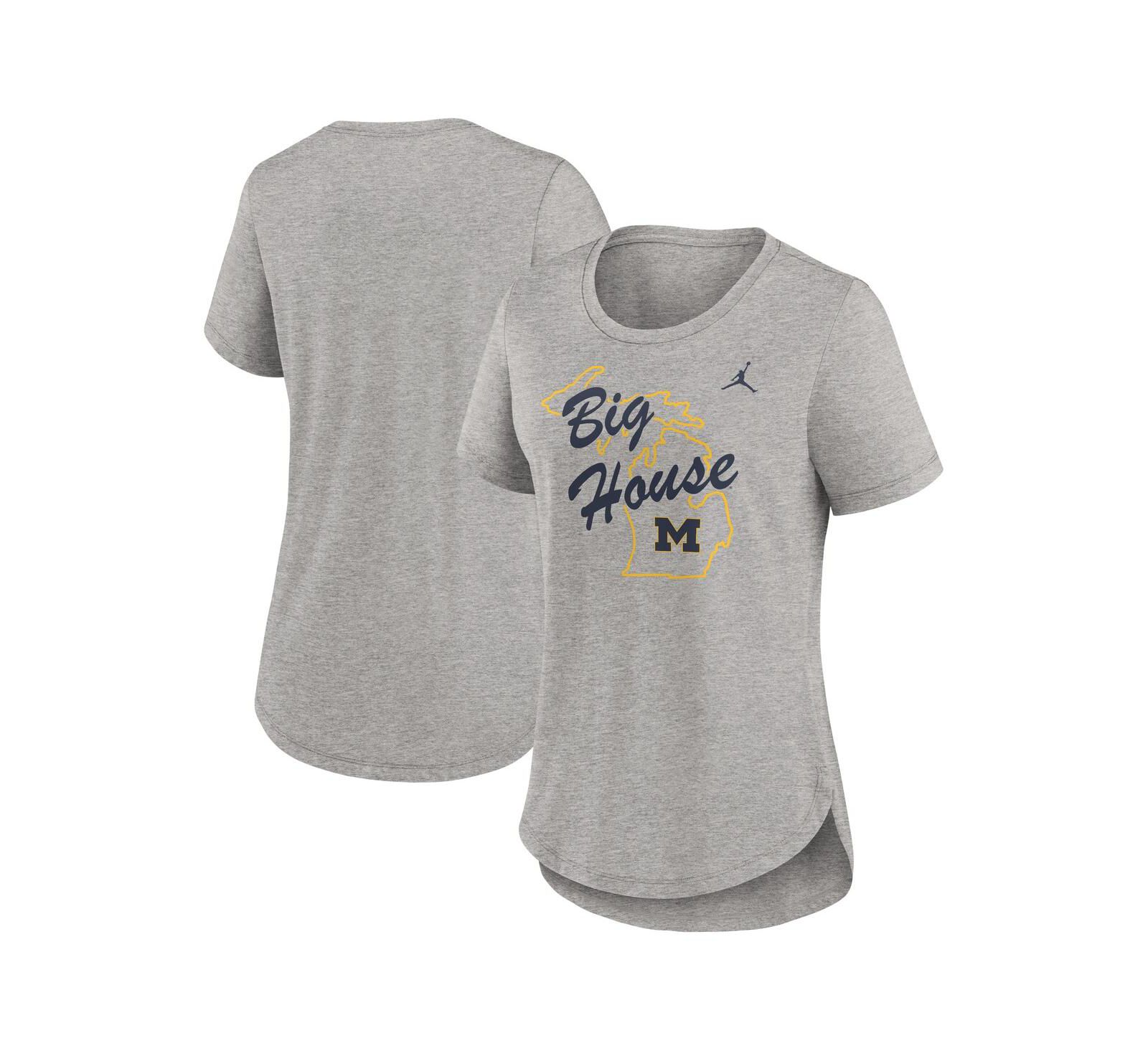 Женская футболка Jordan Michigan Wolverines Tri-Blend