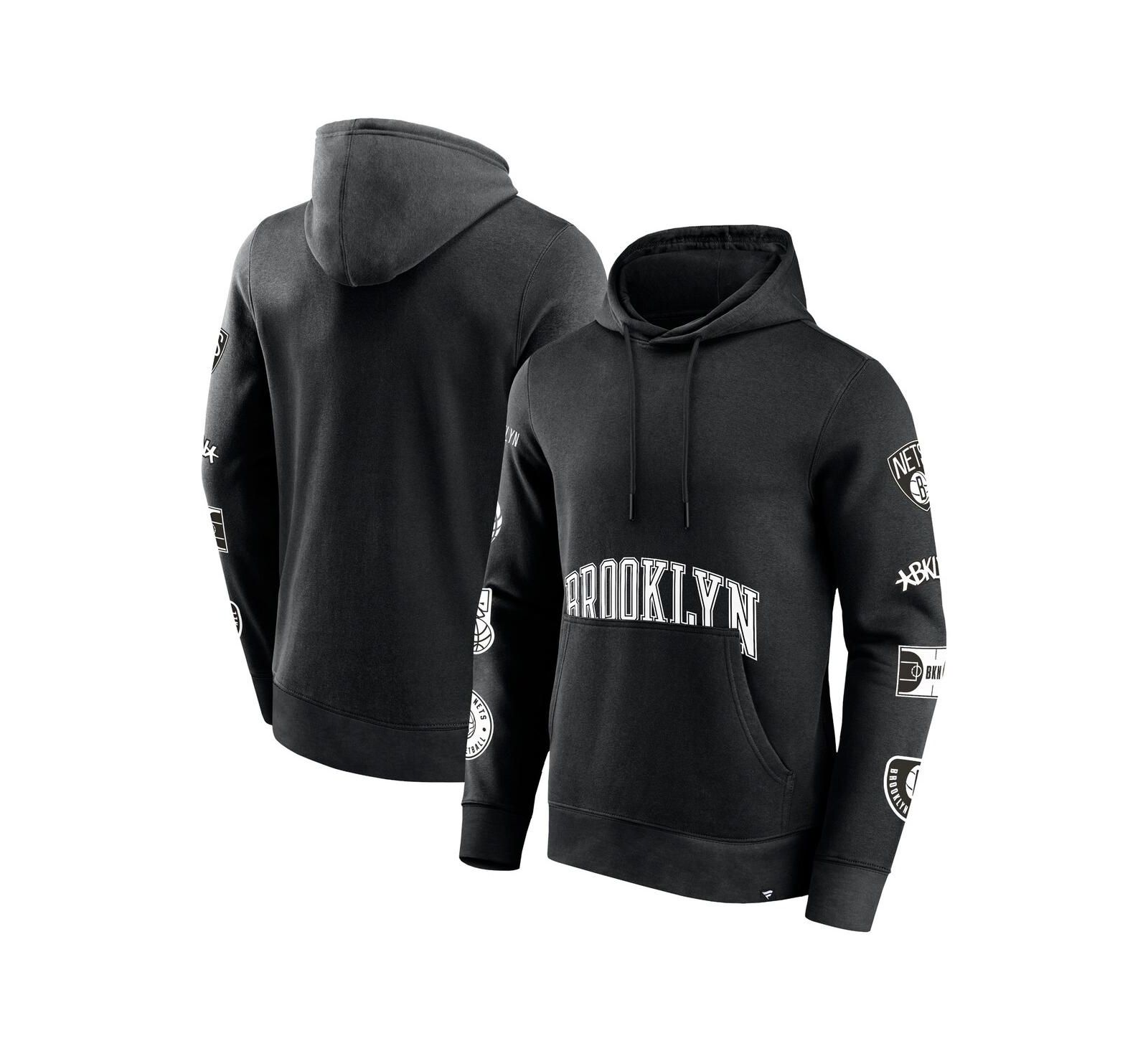 Мужское худи Fanatics Black Brooklyn Nets Home Court Pullover