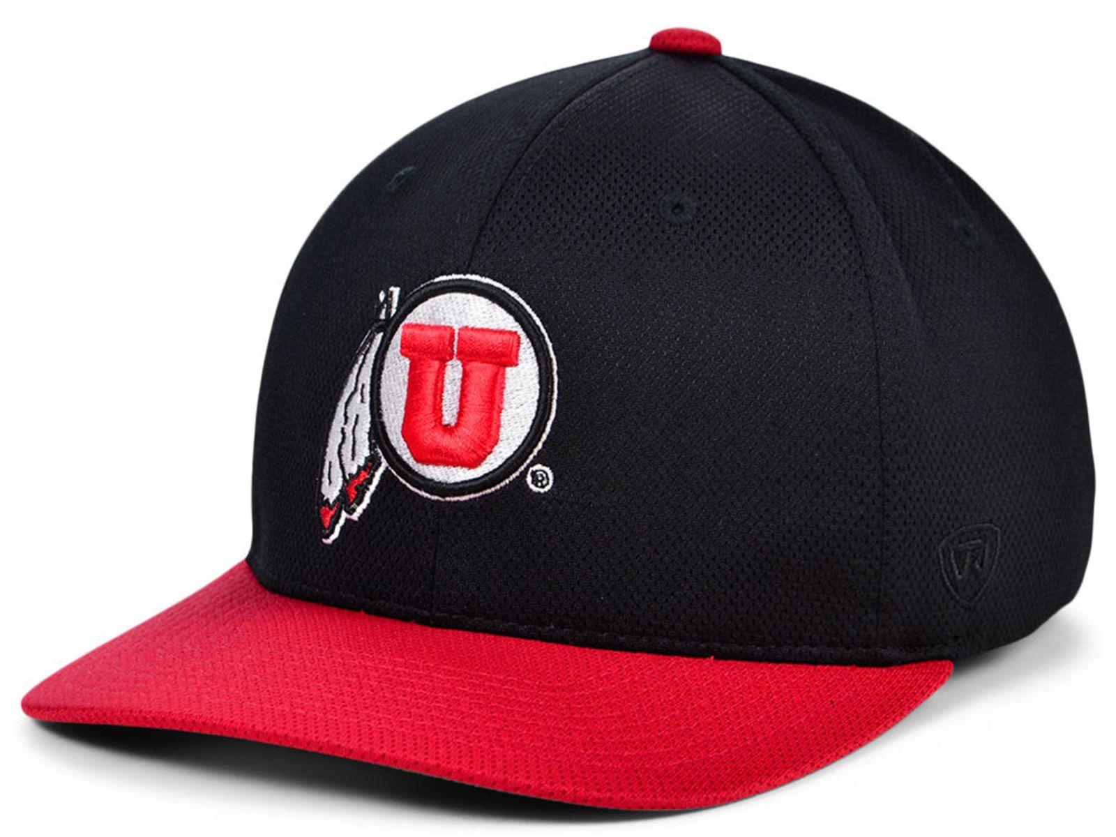 Мужская бейсболка Top of the World Black Utah Utes Reflex Fitted