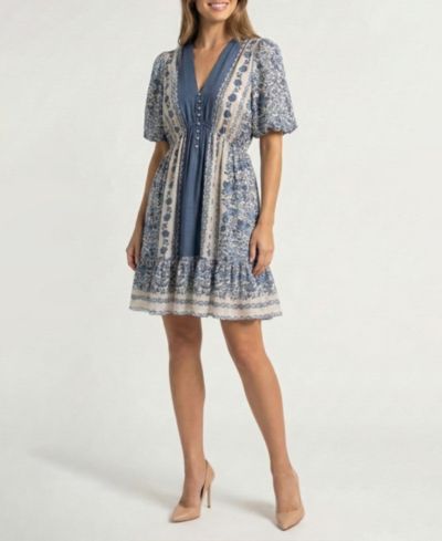 Платье Taylor Women's Petite Puff-Sleeve