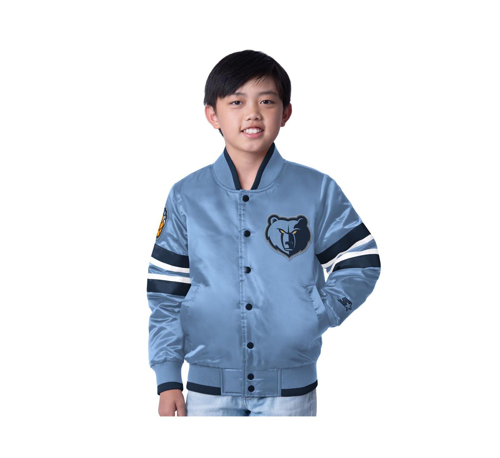 Детская куртка Starter Light Blue Memphis Grizzlies Scout Varsity Full-Snap