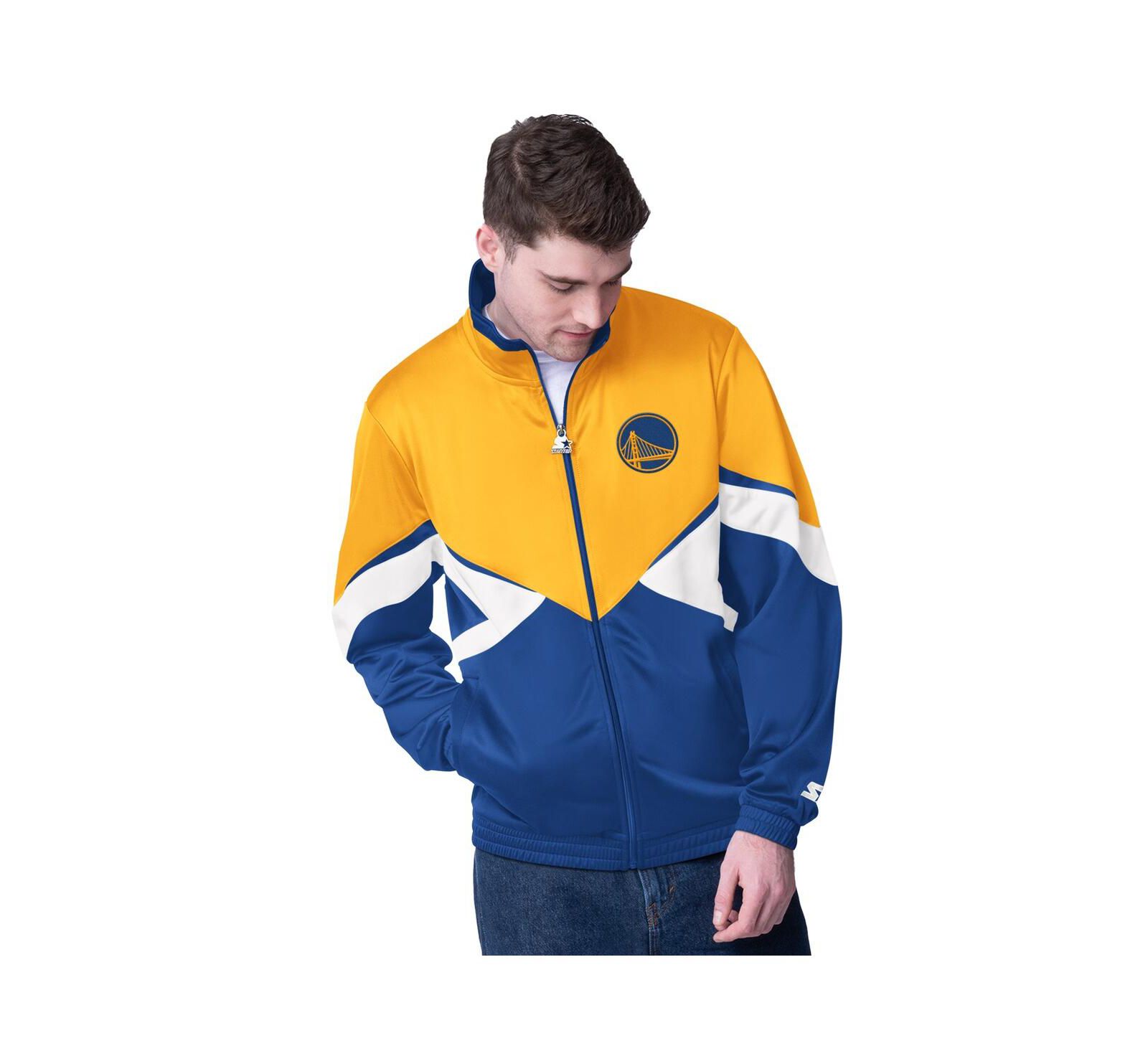 Starter Men's Gold/Royal Golden State Warriors Rush Applique Full-Zip Track Jacket