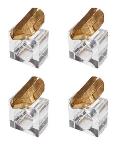 Saro Lifestyle Luxe Quartz Napkin Ring, Set of 4