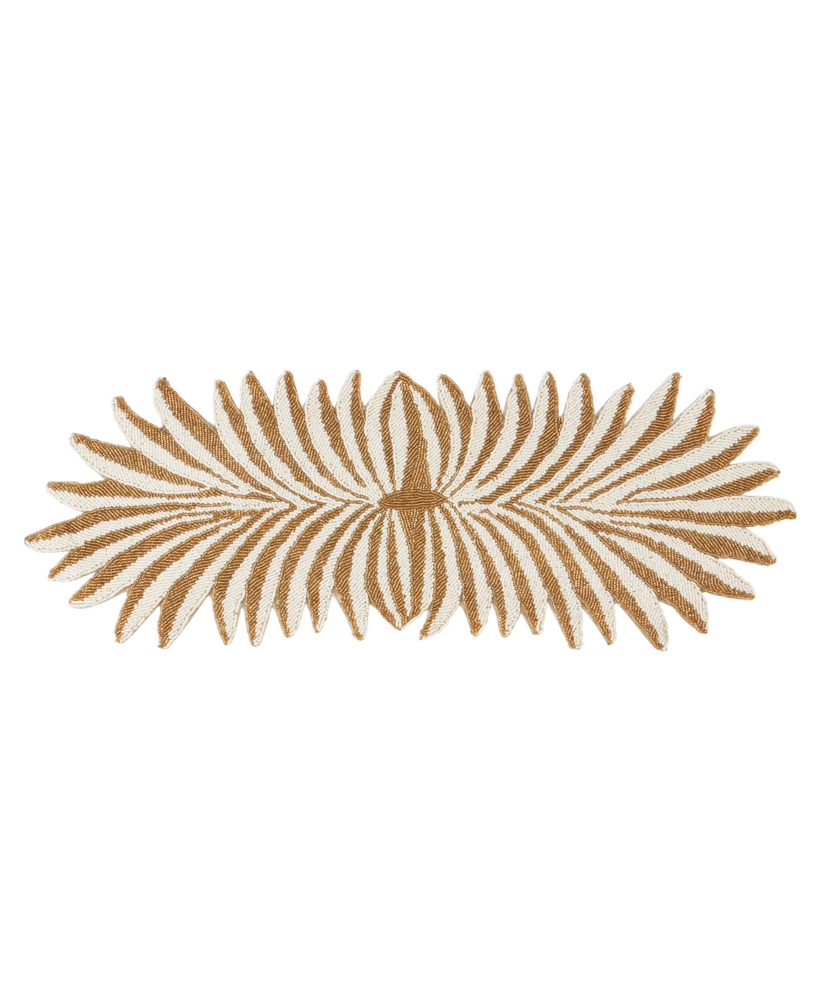 Saro Lifestyle Leafy Elegance Beaded Table Runner, 12" x 33"