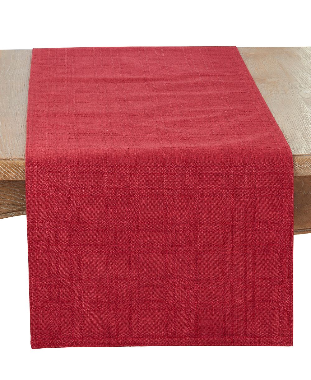 Saro Lifestyle Refined Stitched Plaid Table Runner, 16" x 120"