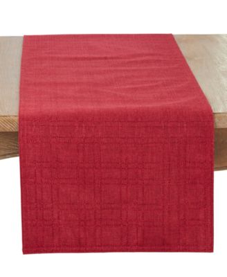 Saro Lifestyle Refined Stitched Plaid Table Runner, 16" x 120"