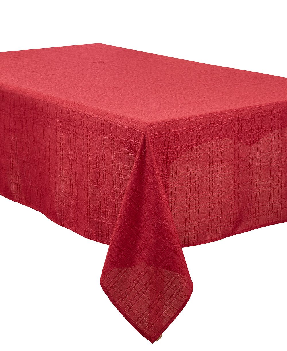 Saro Lifestyle Refined Stitched Plaid Tablecloth, 65" x 180"