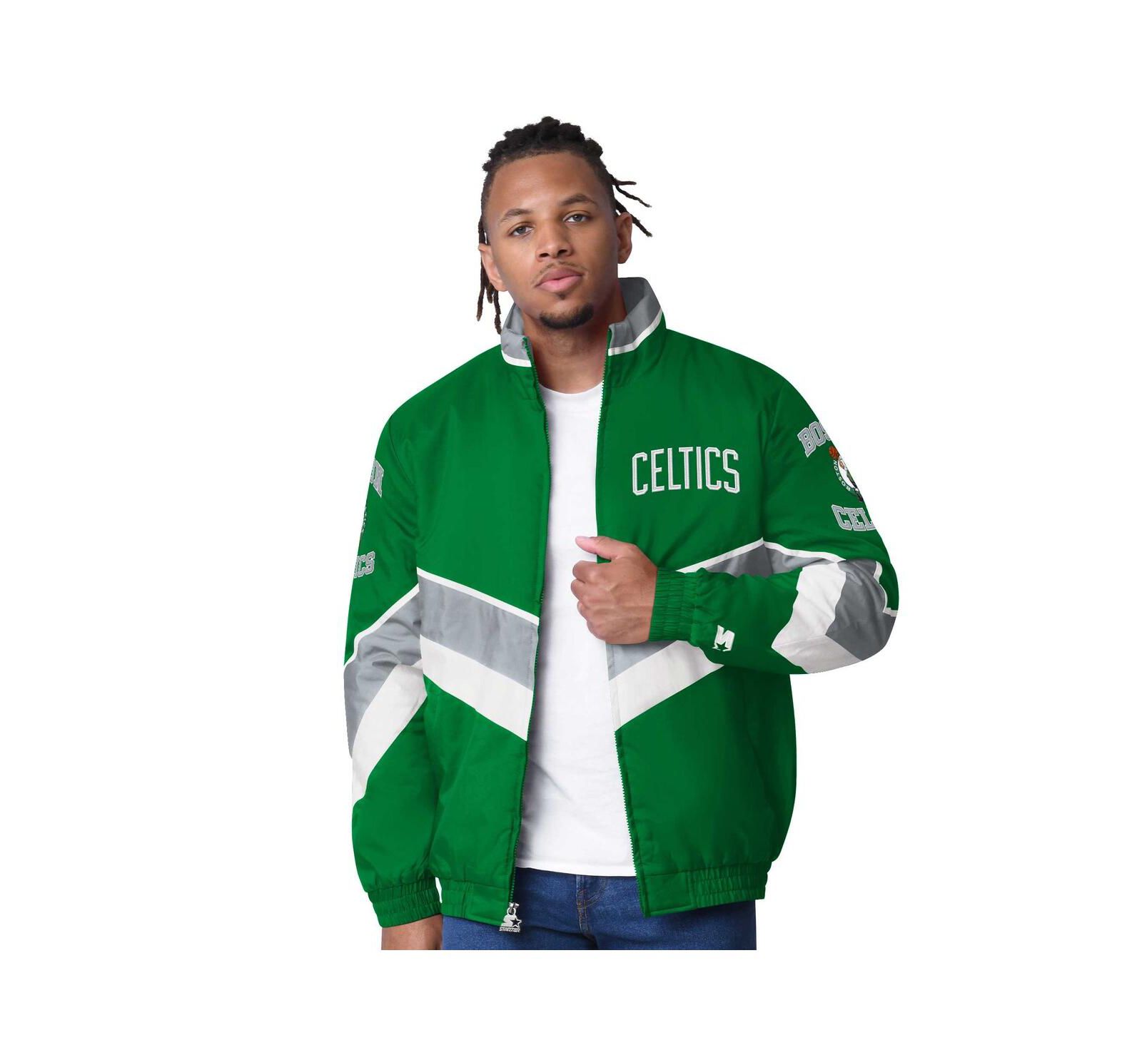 Starter Men's Kelly Green Boston Celtics Captain Oxford Full-Zip Jacket