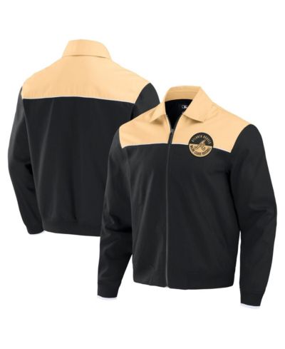 Мужская куртка-бомбер Fanatics Black/Tan Atlanta Braves из канваса на молнии