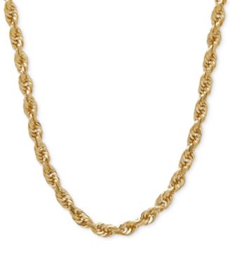 Массивное ожерелье-цепочка из блестящей веревки 24" (4 мм) в цвете 14k Gold