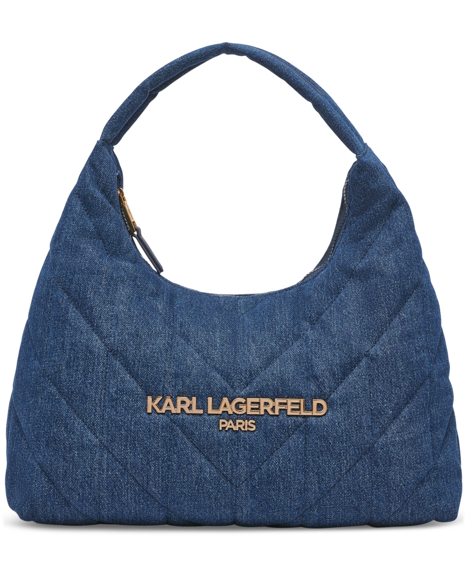 KARL LAGERFELD PARIS Voyage Quilted Denim Hobo Bag