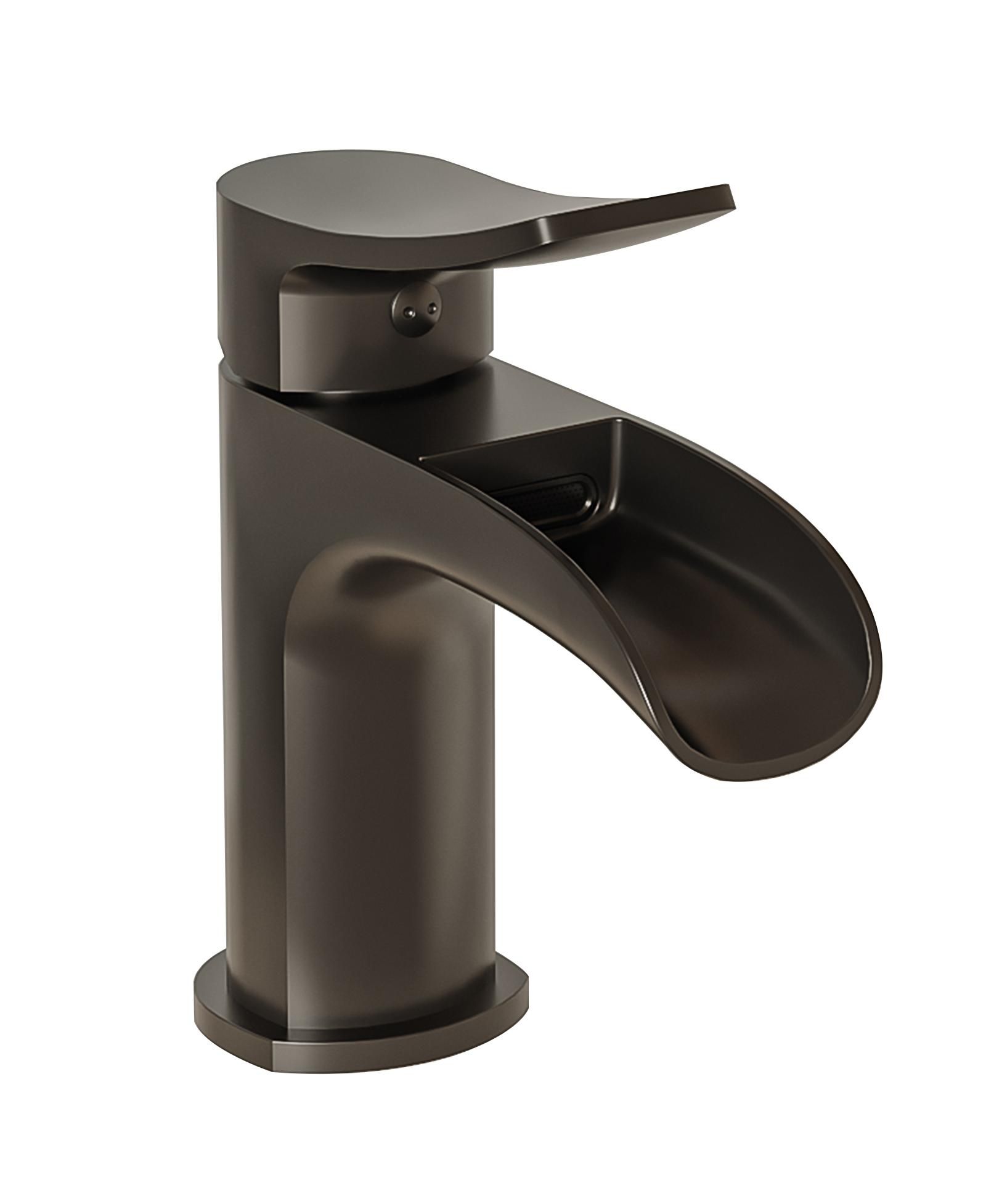 Смеситель для ванной Waterfall Single Hole Single-Handle Low-Arc в цвете Matte Black с линией подачи