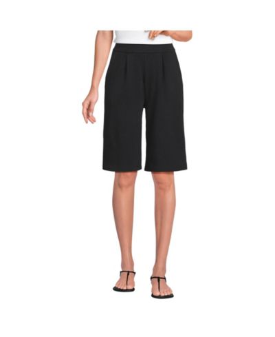 Женские шорты Lands' End Sport Knit High Rise Pleated 12" Bermuda