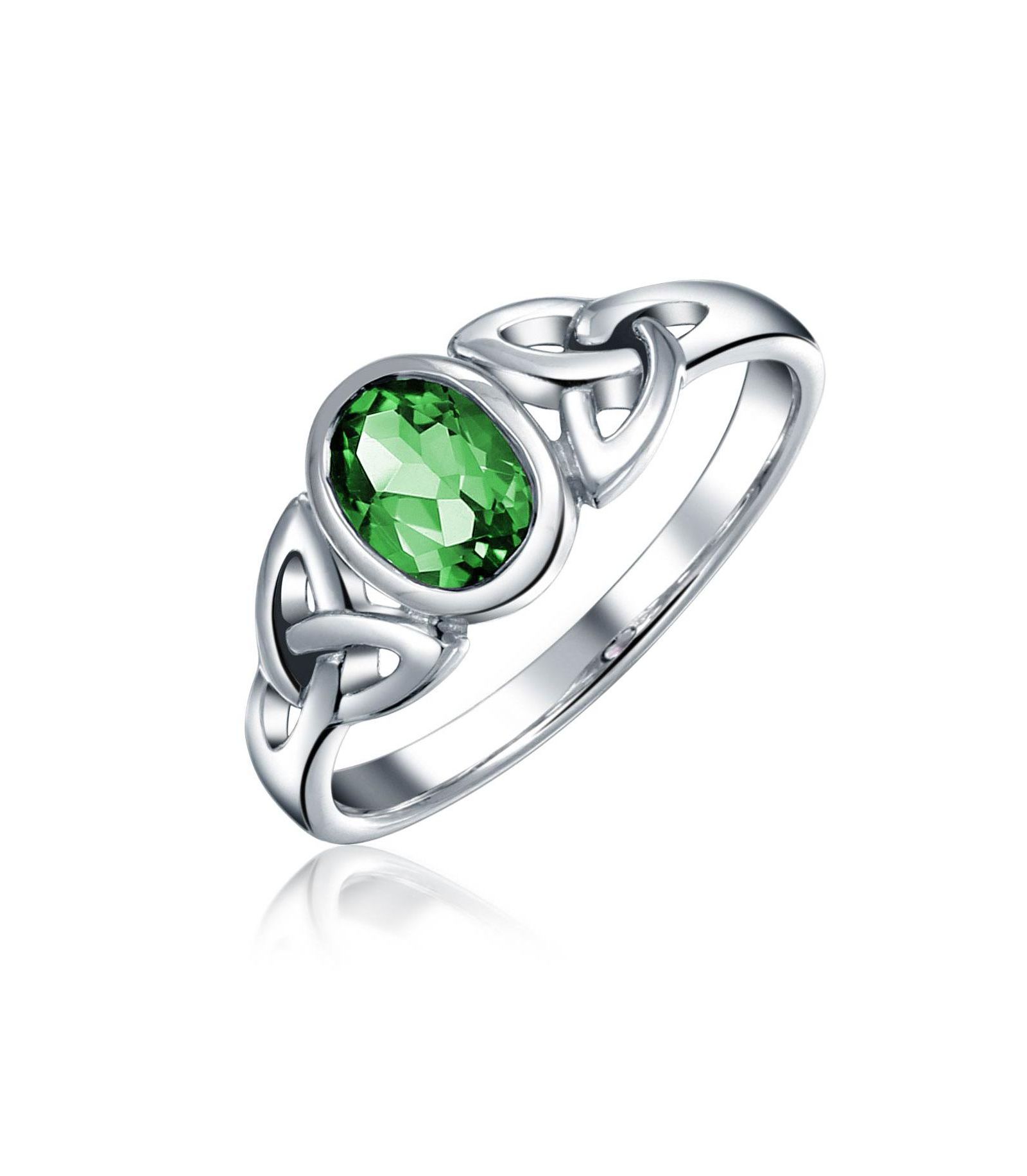 Кольцо Bling Jewelry Oval Gemstone Celtic Trinity Knot из стерлингового серебра для BFF Sorority Sister