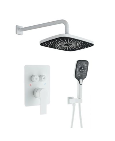 Настенная высоконапорная душевая система Boyel Living с лейкой rain shower и дисплеем температуры