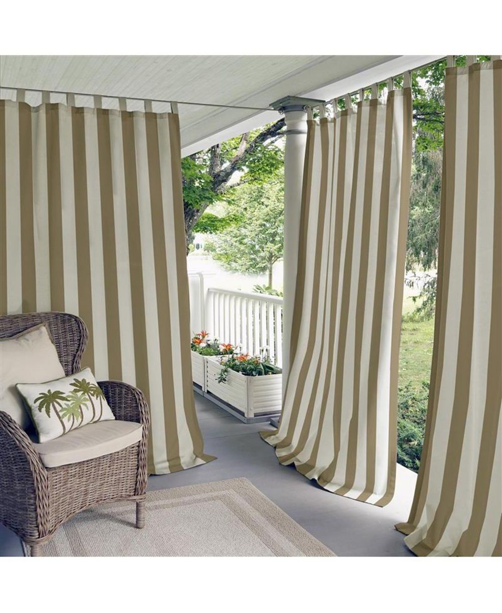 Elrene Home Fashions Highland Stripe Indoor/Outdoor Window Curtain