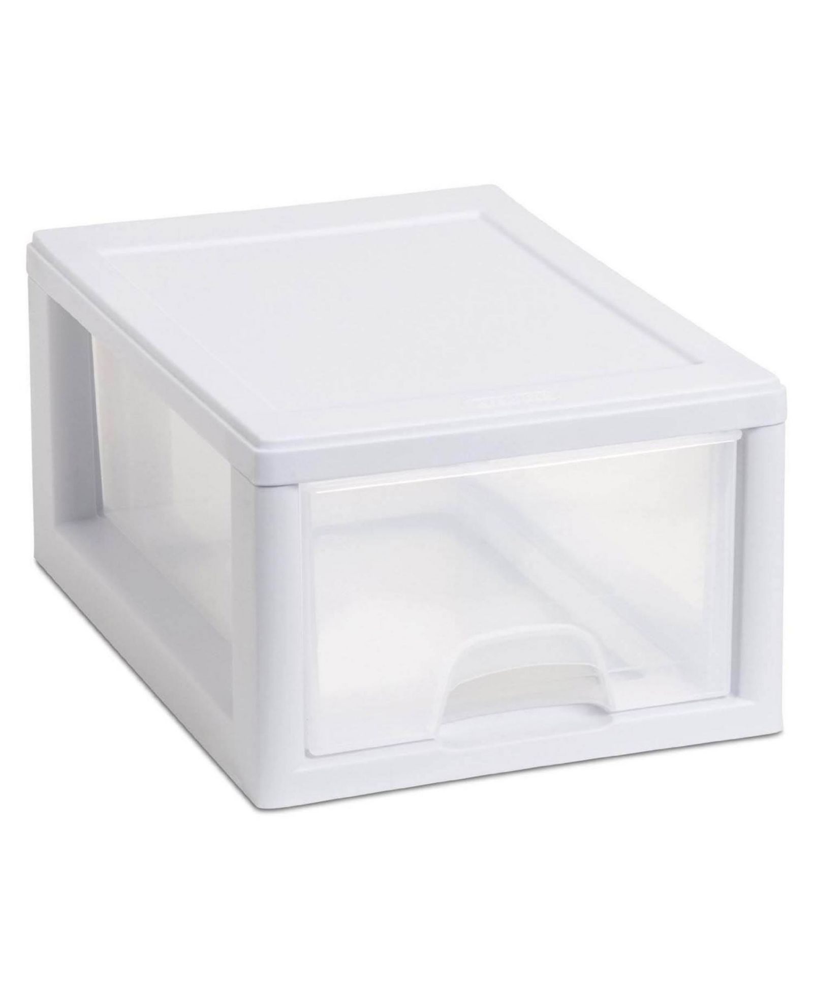 Sterilite 6Qt Stacking Storage Drawer, Plastic Home Organizer Bin, Clear, 6 Pack