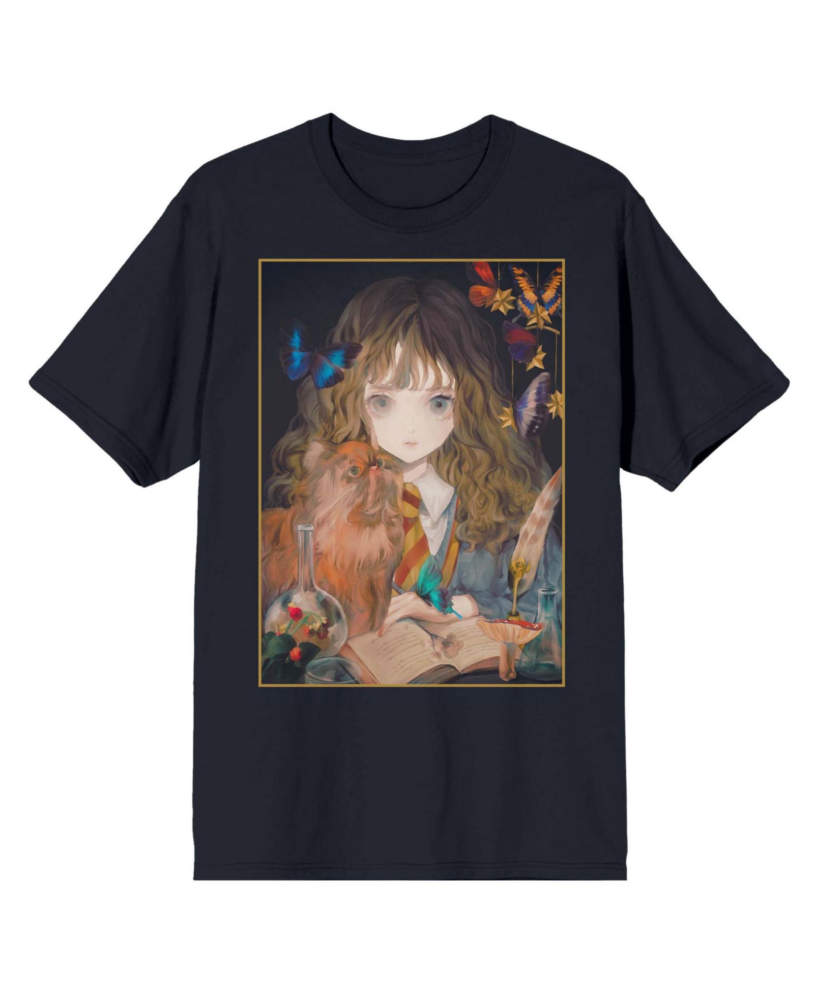 Harry Potter Мужская футболка Hermione Granger Crew Neck Short Sleeve Black-3XLB
