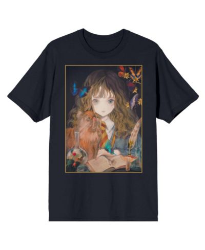 Harry Potter Мужская футболка Hermione Granger Crew Neck Short Sleeve Black-3XLB