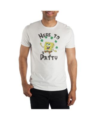 SpongeBob SquarePants Big & Tall Cartoon Here to Patty White Graphic Tee