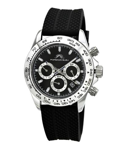 Porsamo Bleu мужские часы Preston Multifunction с черным силиконовым ремешком, 41 mm