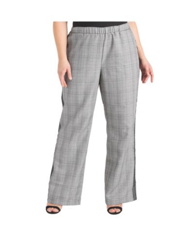 Plus Size Женские брюки в клетку Wide Leg