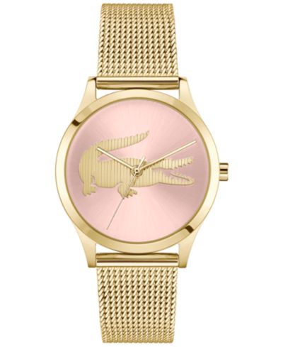 Lacoste Women's Crocodelle Gold Tone Stainless Steel Mesh Bracelet Watch, 36mm
