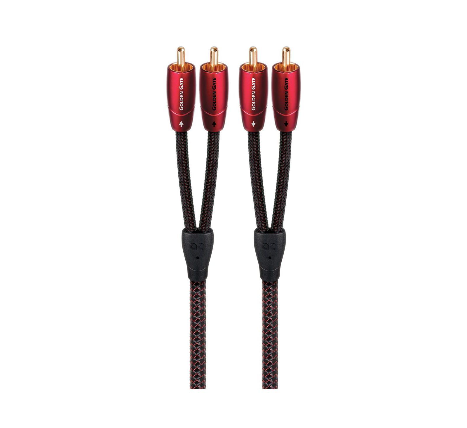 Audioquest Golden Gate Gold Plated RCA to RCA Analog Interconnect Cable, 2 ft.