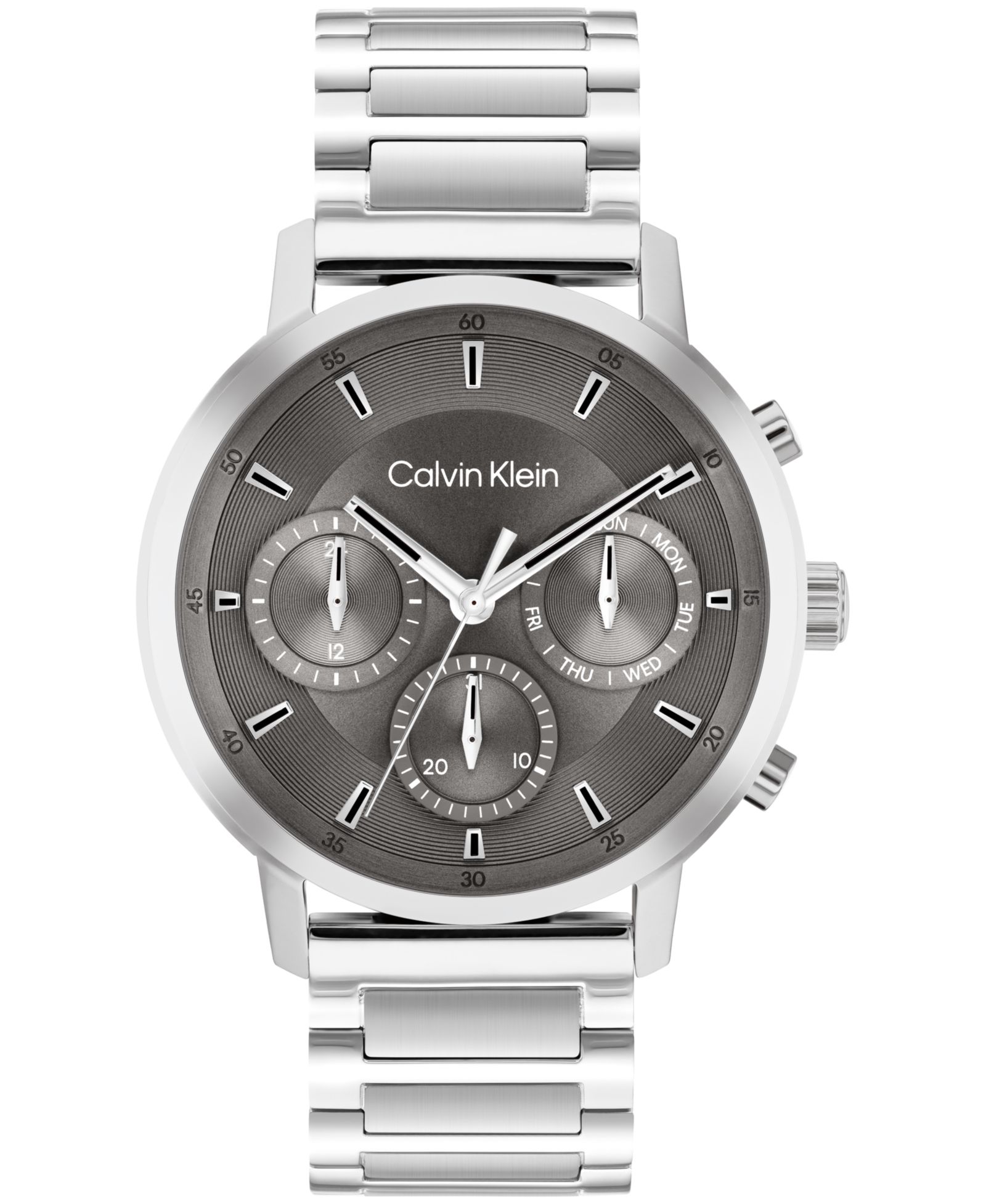 Calvin Klein Men's Gauge Silver Tone Stainless Steel Bracelet Watch, 41mm