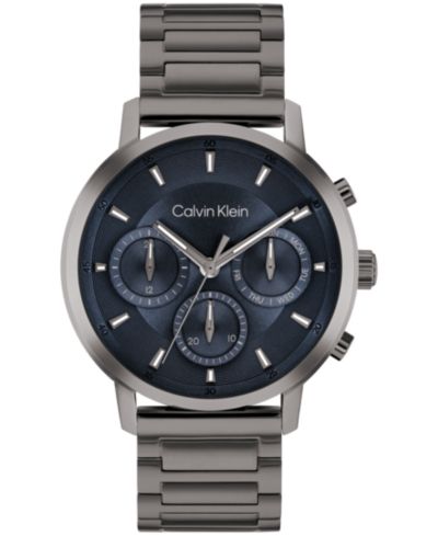 Calvin Klein Men's Gauge Ionic Plated Gray Steel Bracelet Watch, 41mm