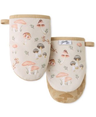 Fiesta Mushrooms Mini Cotton Oven Mitt Set of 2, 5.5" x 8"
