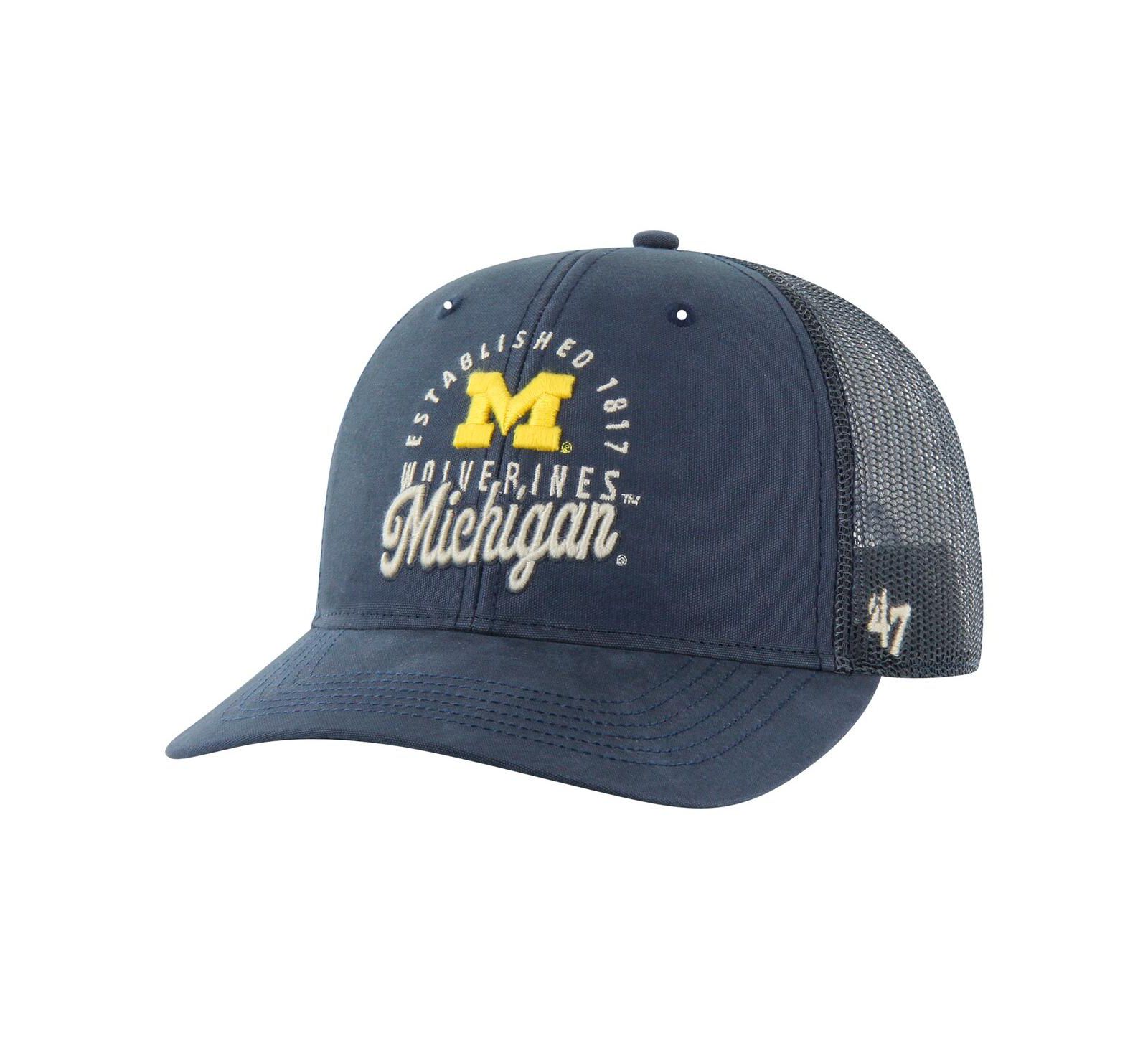 '47 Brand Men's Navy Michigan Wolverines Pitstop Trucker Adjustable Hat