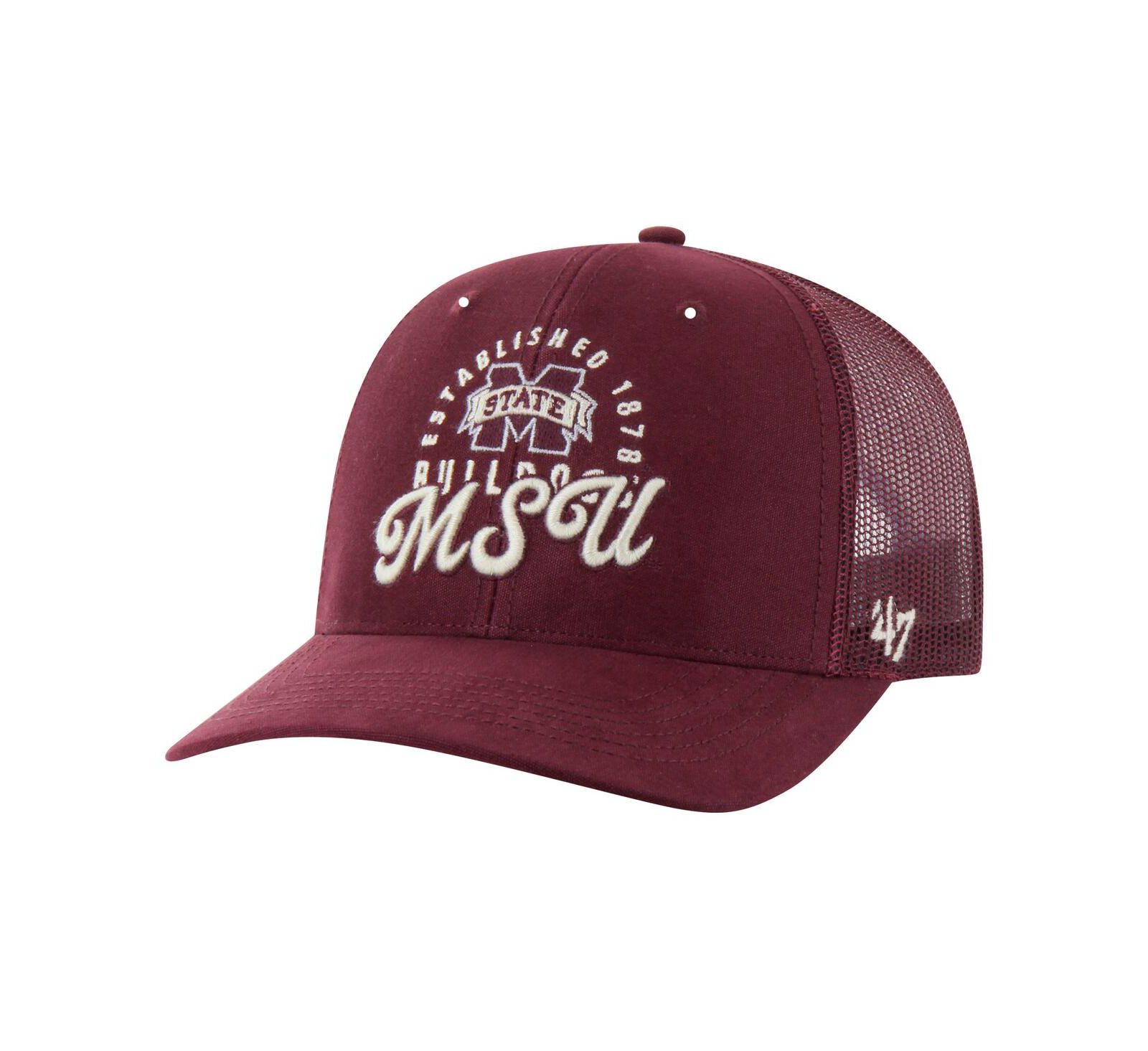 '47 Brand Men's Maroon Mississippi State Bulldogs Pitstop Trucker Adjustable Hat