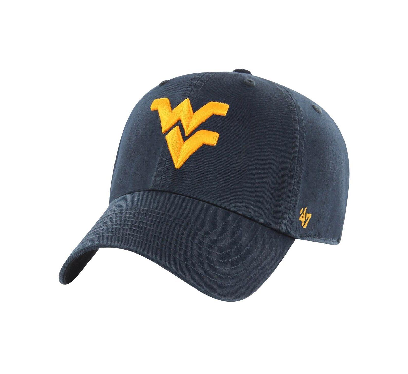 Регулируемая кепка '47 Brand для мальчиков и девочек West Virginia Mountaineers Clean Up, темно-синяя