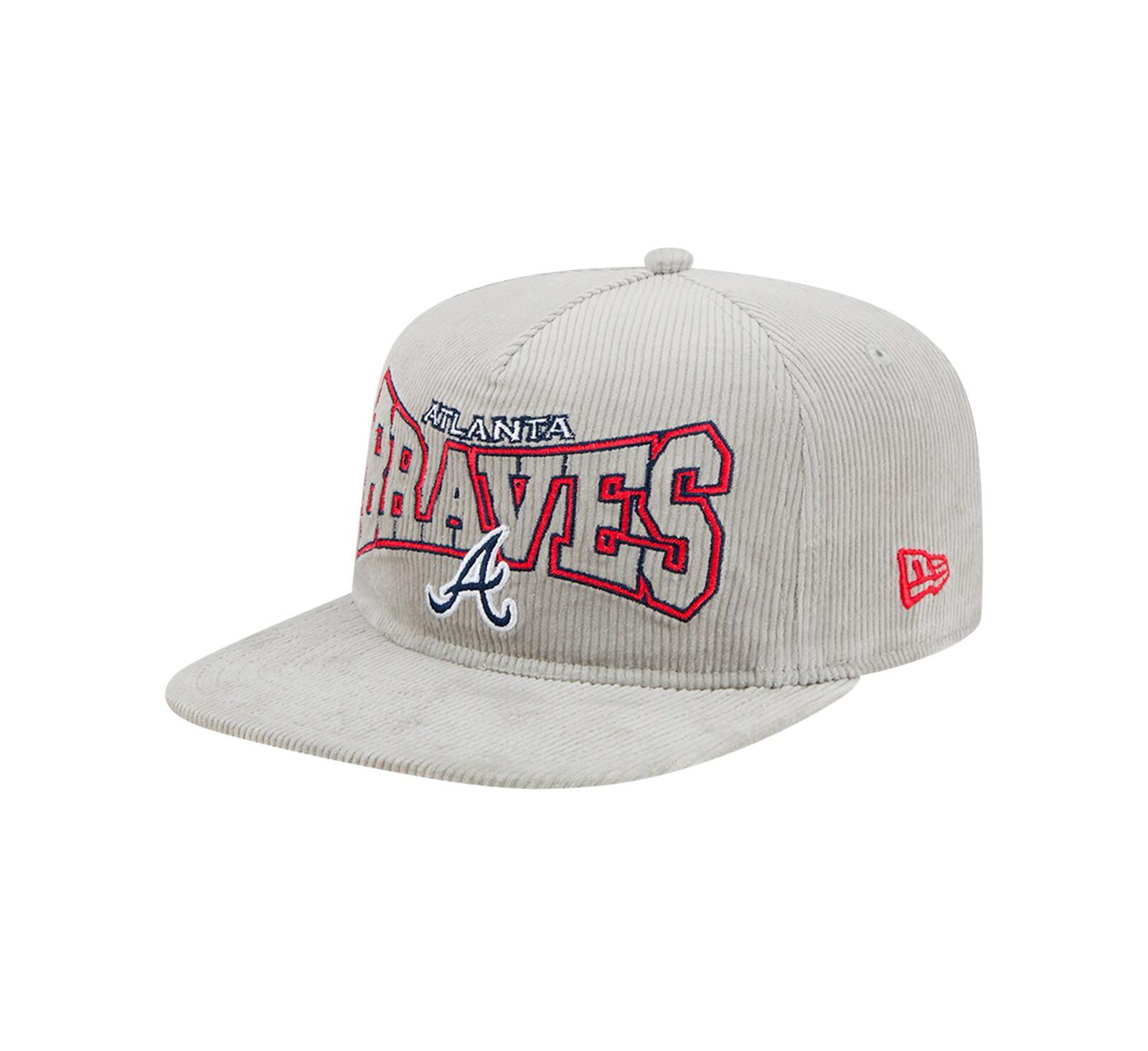 New Era Мужская кепка Atlanta Braves Gray Corduroy Golfer Snapback
