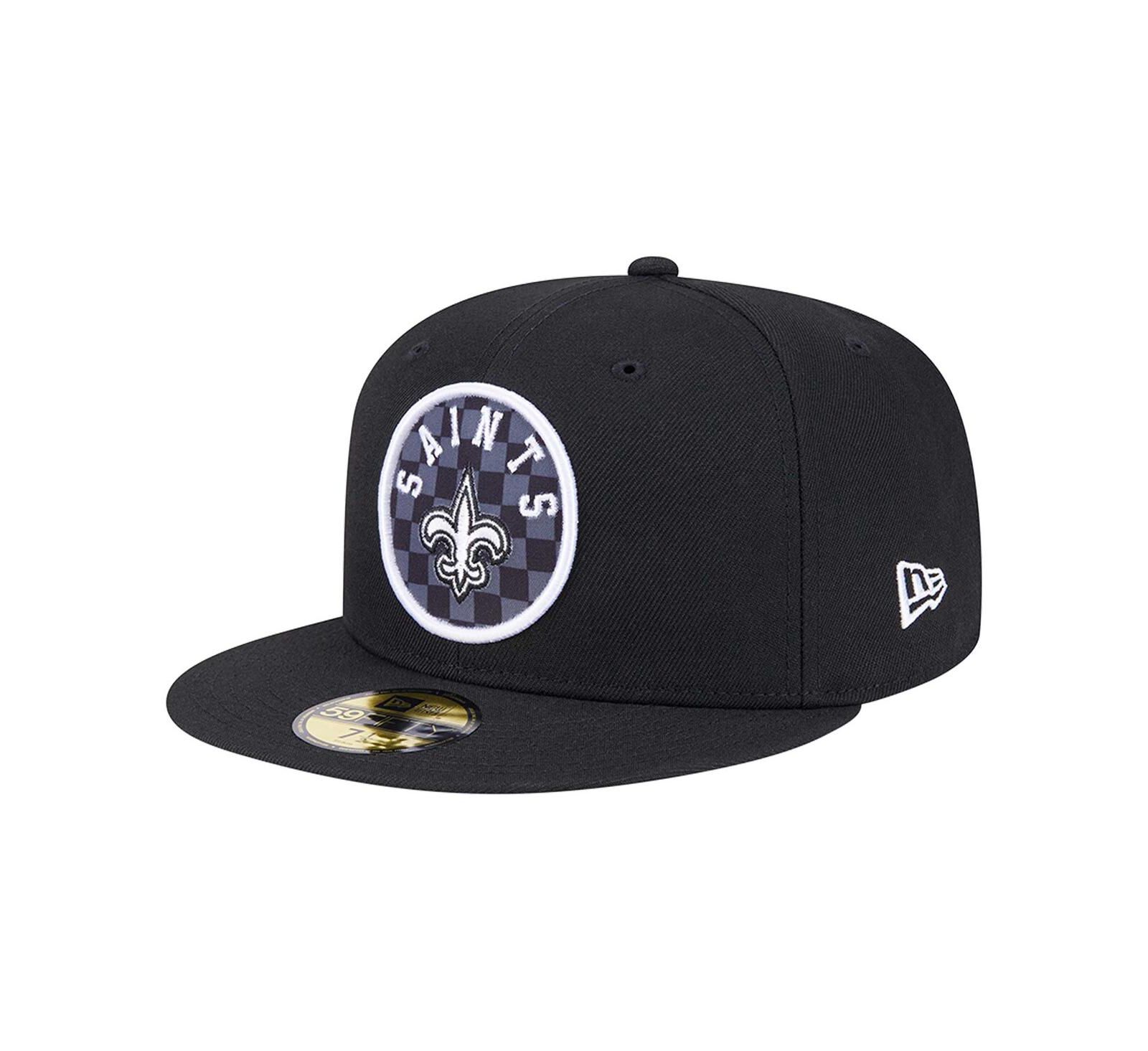 Мужская кепка New Era Black New Orleans Saints Checkered 59FIFTY Fitted
