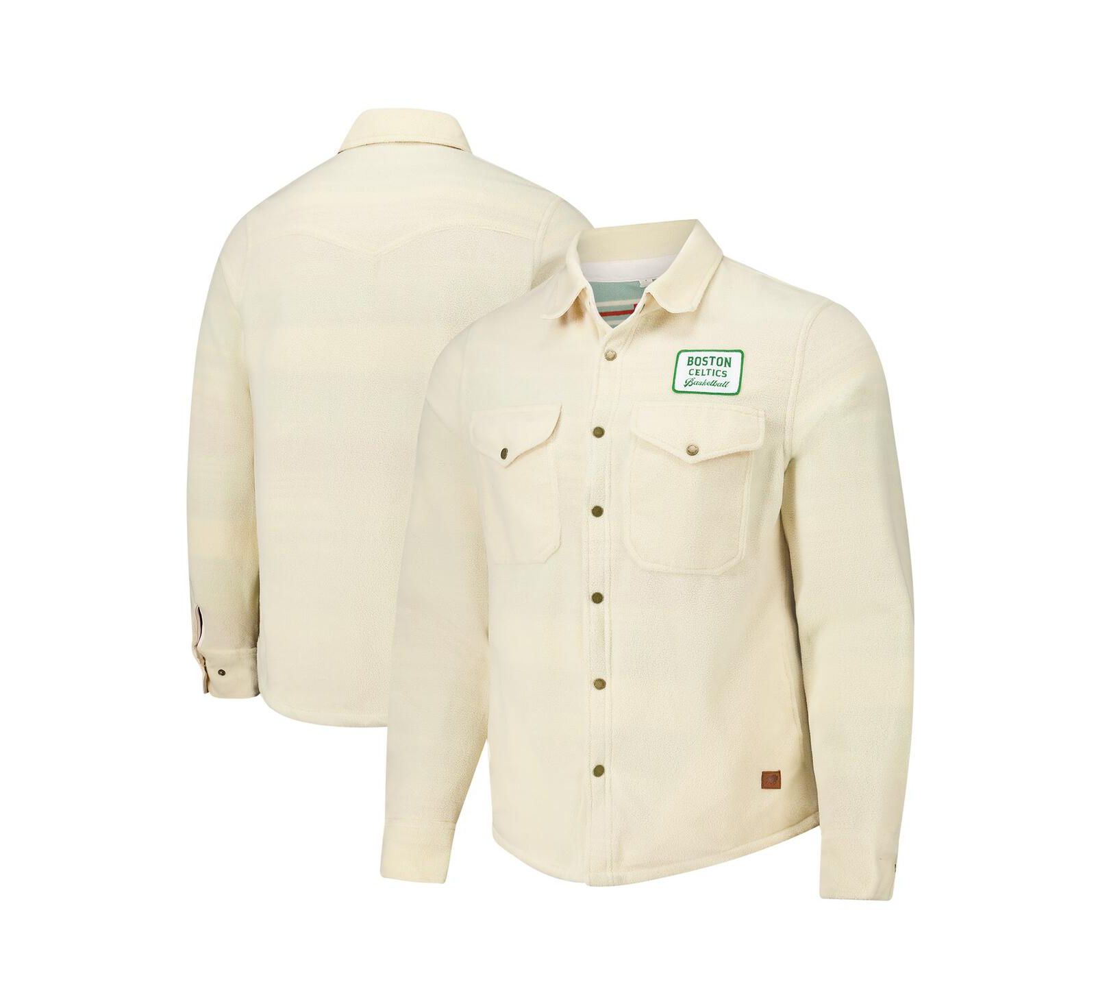 Рубашка Sportiqe Men's and Women's Cream Boston Celtics Full-Button Long Sleeve