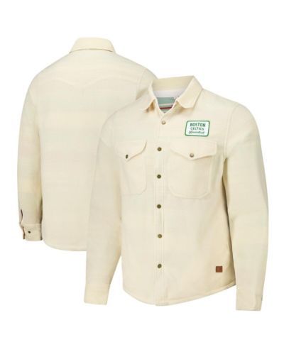 Рубашка Sportiqe Men's and Women's Cream Boston Celtics Full-Button Long Sleeve