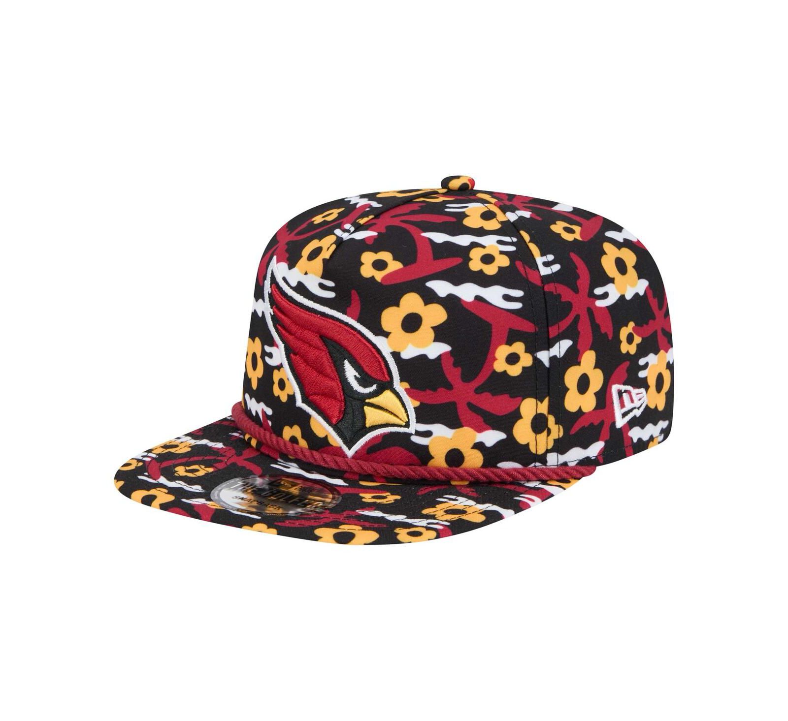 Мужская кепка New Era Black Arizona Cardinals Wakey Wakey Golfer Snapback Hat