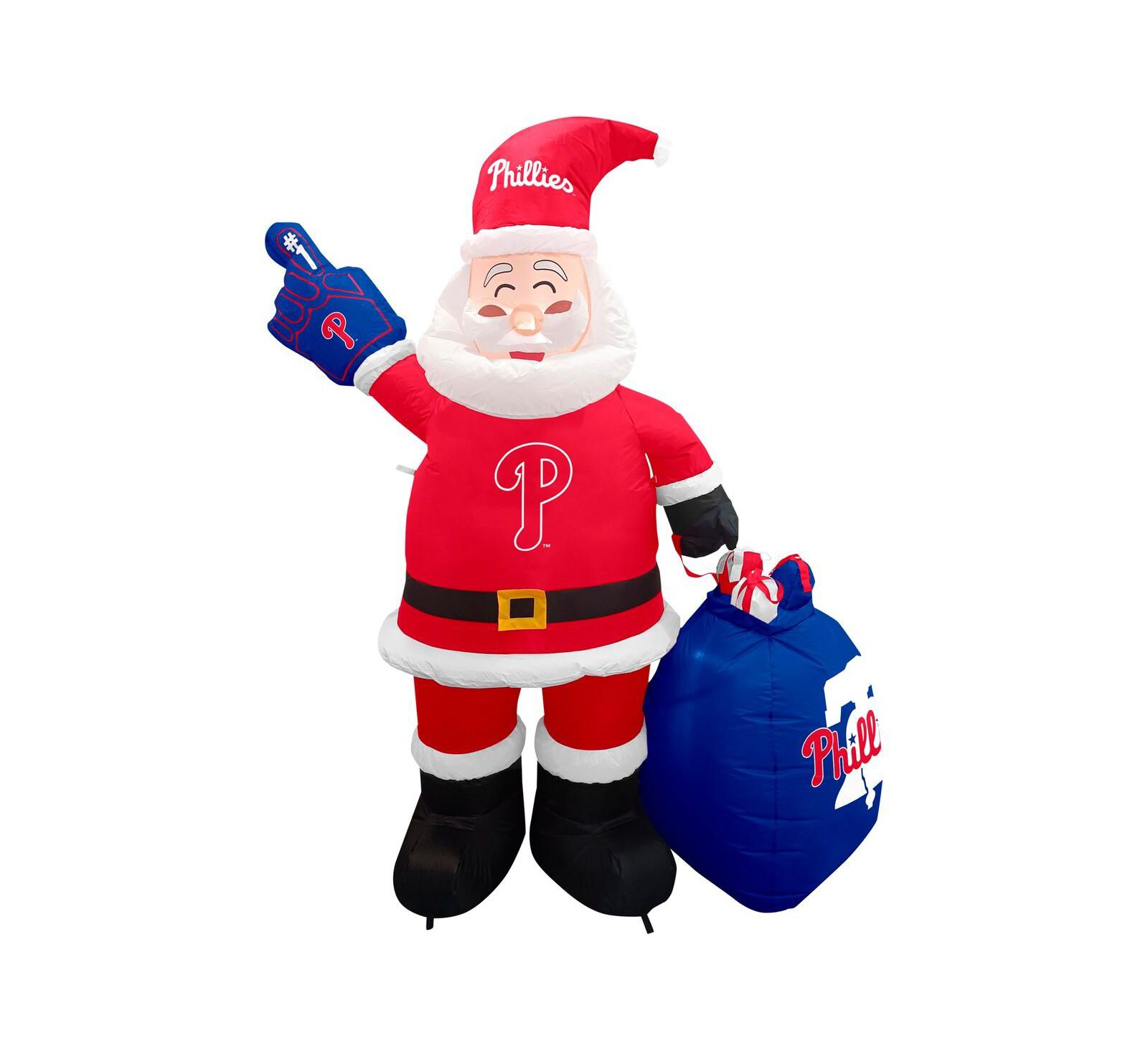 Logo Brands Philadelphia Phillies 7' Inflatable Santa