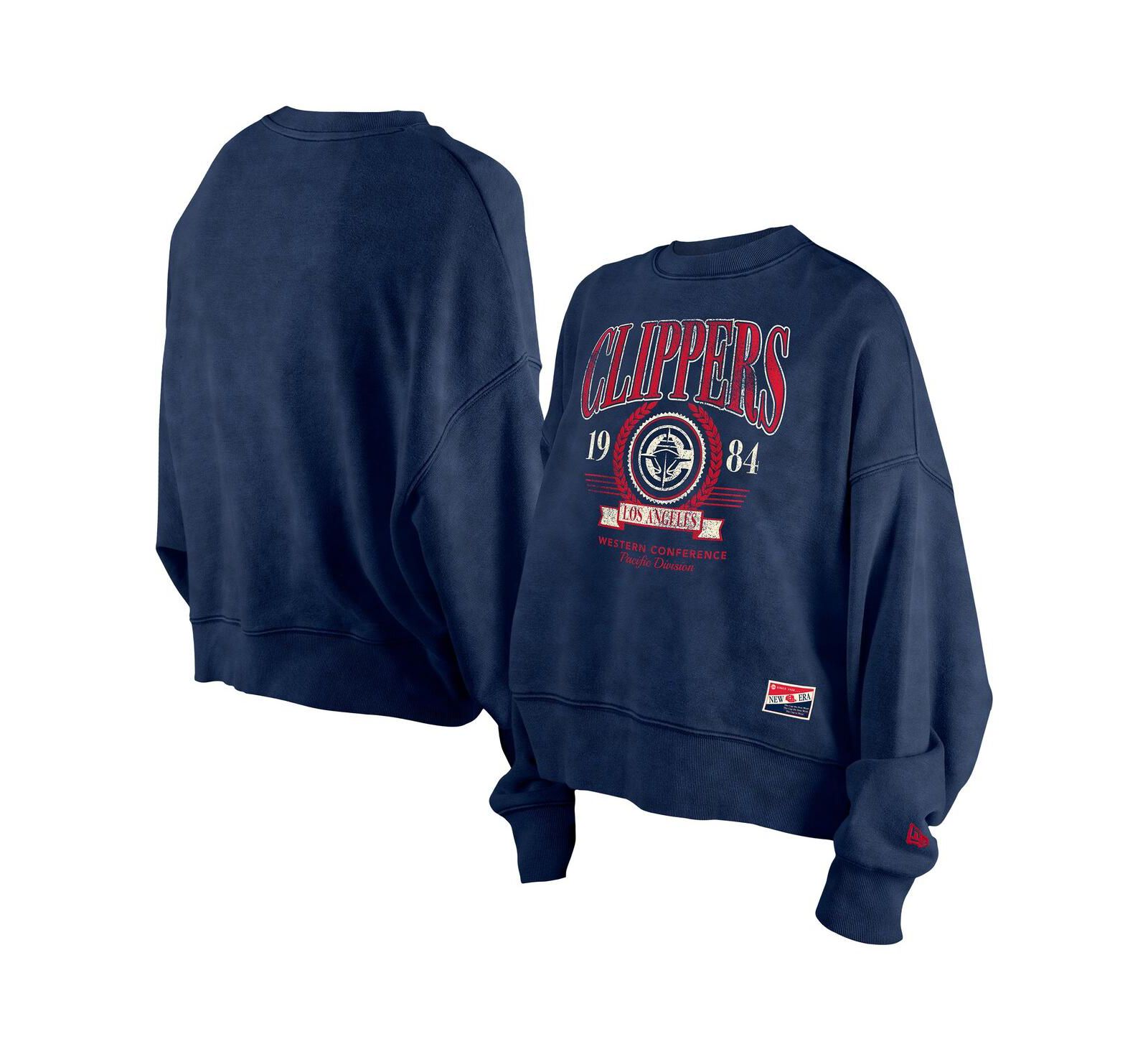 New Era женская объемная толстовка LA Clippers Enzyme Wash, темно-синяя