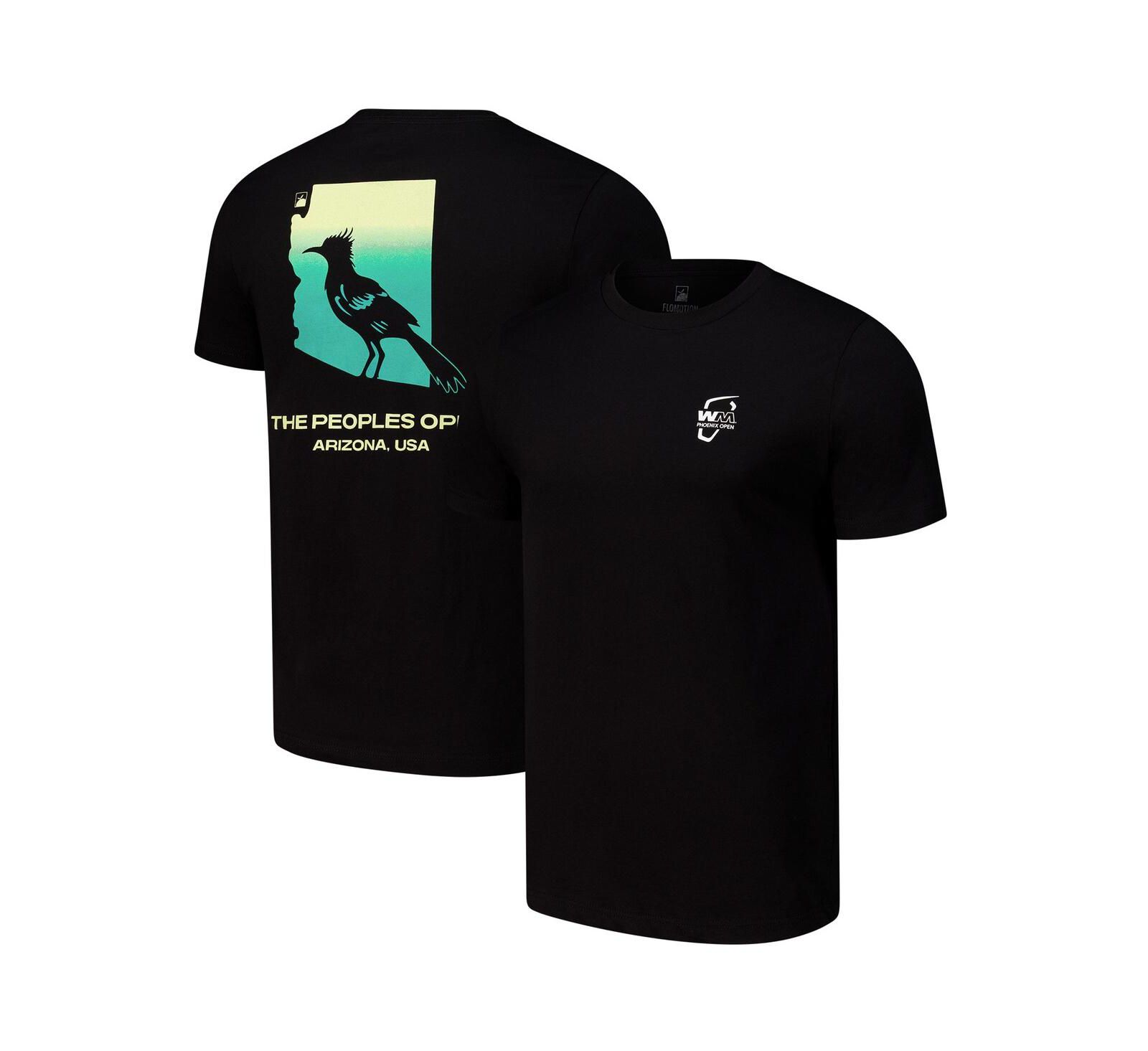 Мужская и женская футболка Flomotion Phoenix Open Arizona Runner, черная