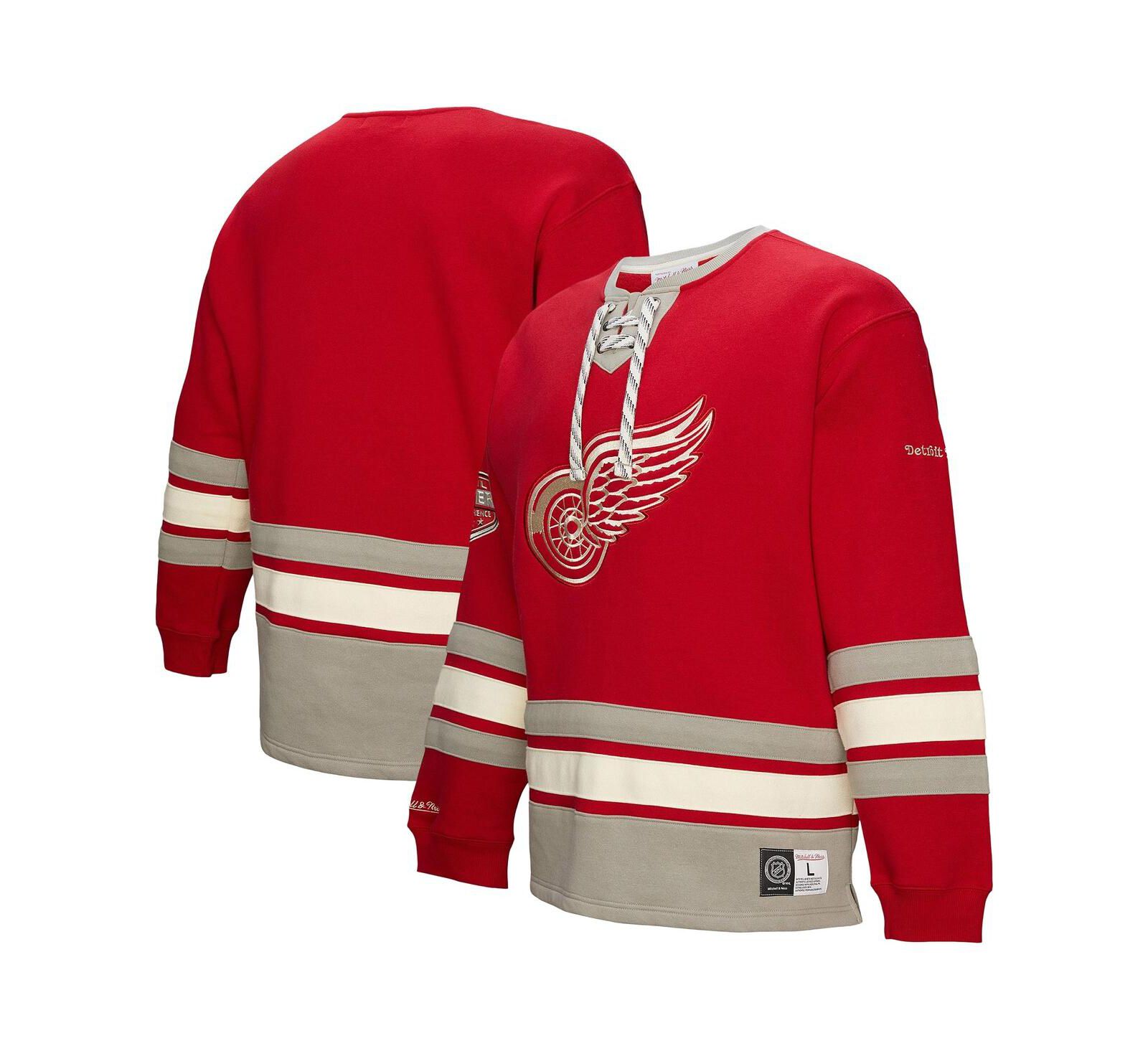 Мужское свитшот-пуловер Mitchell & Ness Red Detroit Red Wings Heritage с завязками